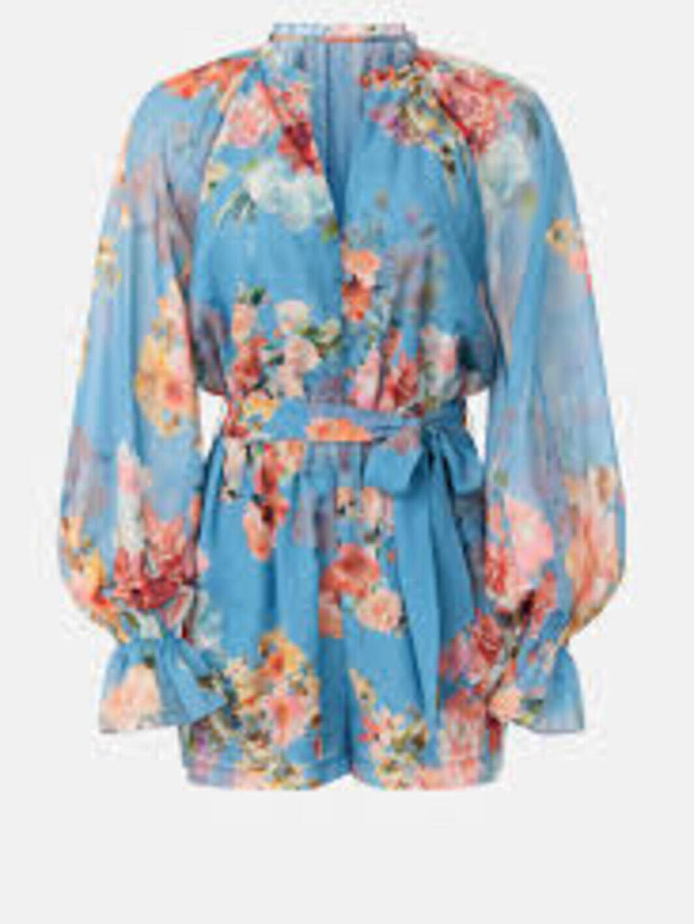 Hemant & Nandita Blue Floral Kimzie Long Sleeve Romper